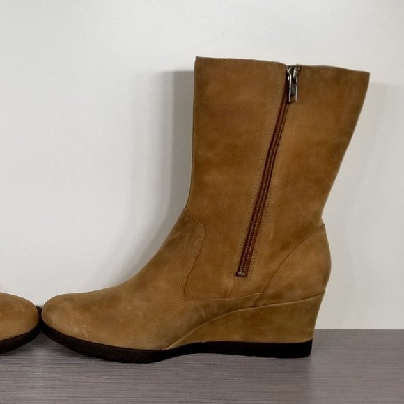 UGG Joely Shearling Lined Wedge Boot Chestnut Leather, Womens Size 9.5 US / 40.5 - Picture 9 of 14